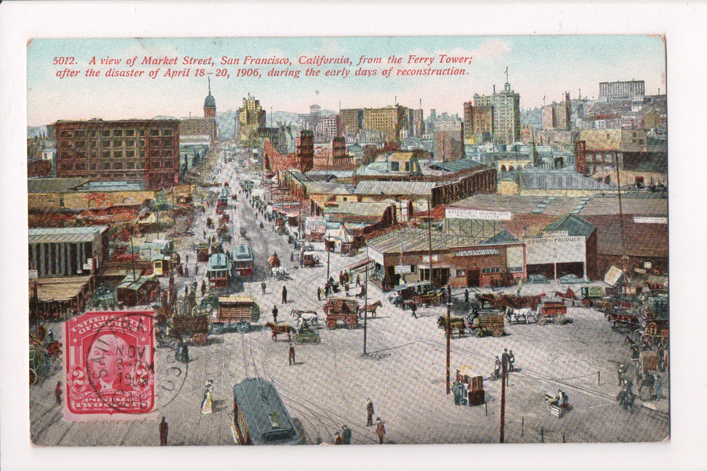 CA, San Francisco - Market Street, Restaurant - Bird Eye View - A07121