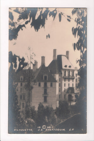 CA, SAN FRANCISCO - Silhouette, Christian Science Sanatorium  - RPPC - A10116
