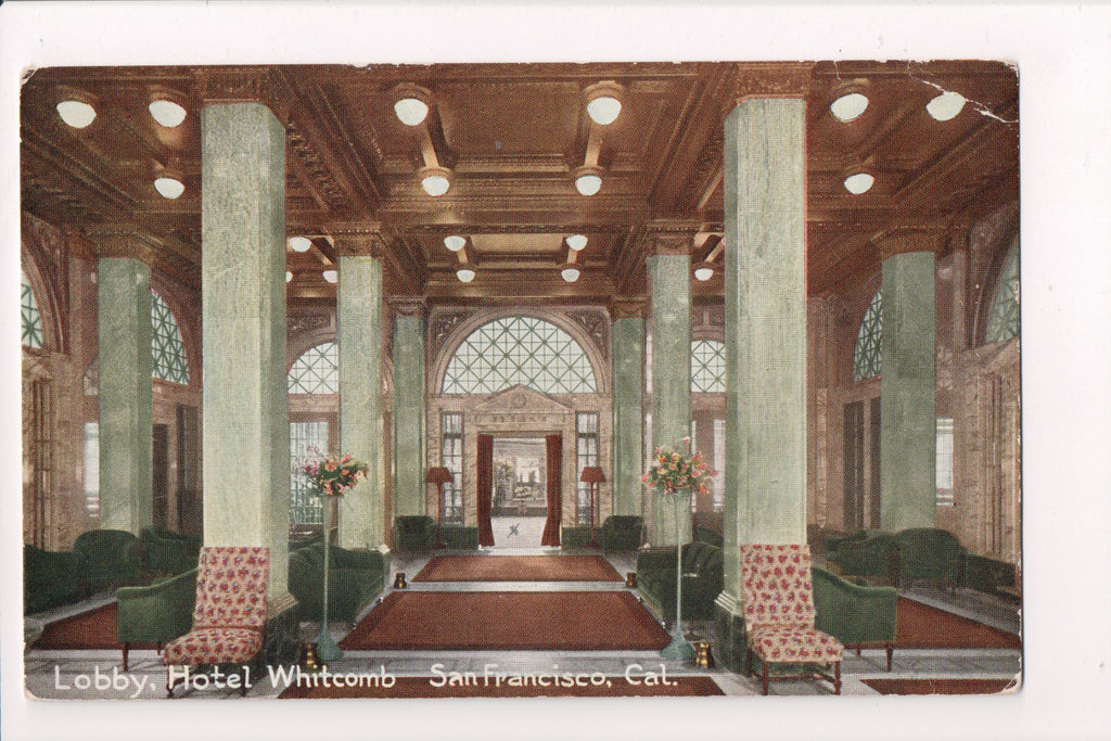 CA, SAN FRANCISCO - Hotel Whitcomb loby - Cardinell-Vincent Co - CP0063