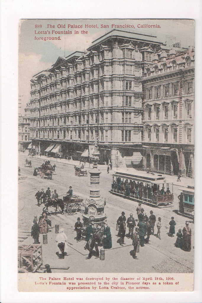 CA, SAN FRANCISCO - Old Palace Hotel, Lottas Fountain - CP0249