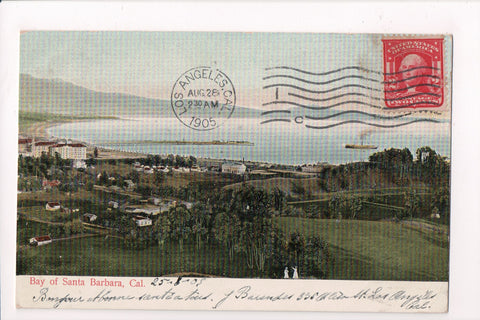 CA, SANTA BARBARA - Bay and Bird Eye View - @1905 postcard - w03073