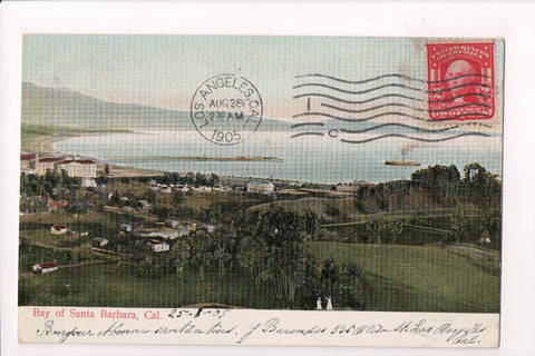 CA, Santa Barbara - Bay and Bird Eye View - @1905 postcard - w03073
