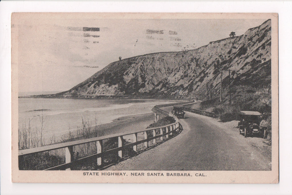 CA, SANTA BARBARA - State Highway, model T type cars - @1924 (original SOLD) w04623