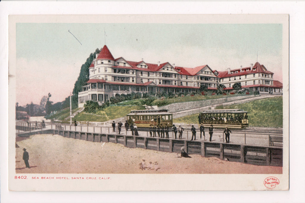 CA, Santa Cruz - Sea Beach Hotel - Detroit Publishing Co postcard - D05084