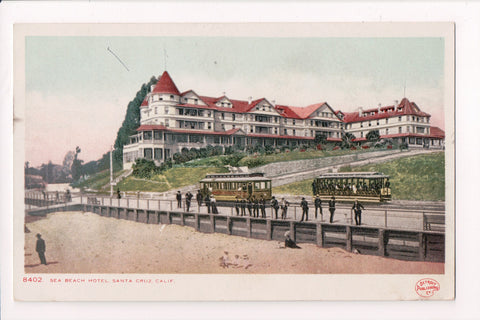 CA, Santa Cruz - Sea Beach Hotel - Detroit Publishing Co postcard - D05084