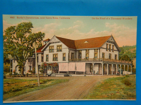 CA, SANTA ROSA - Burkes Sanatorium postcard - A12069