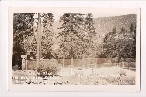 CA, SEVEN OAKS - Recreational Ctr, cabins, tennis court, people RPPC - B17142