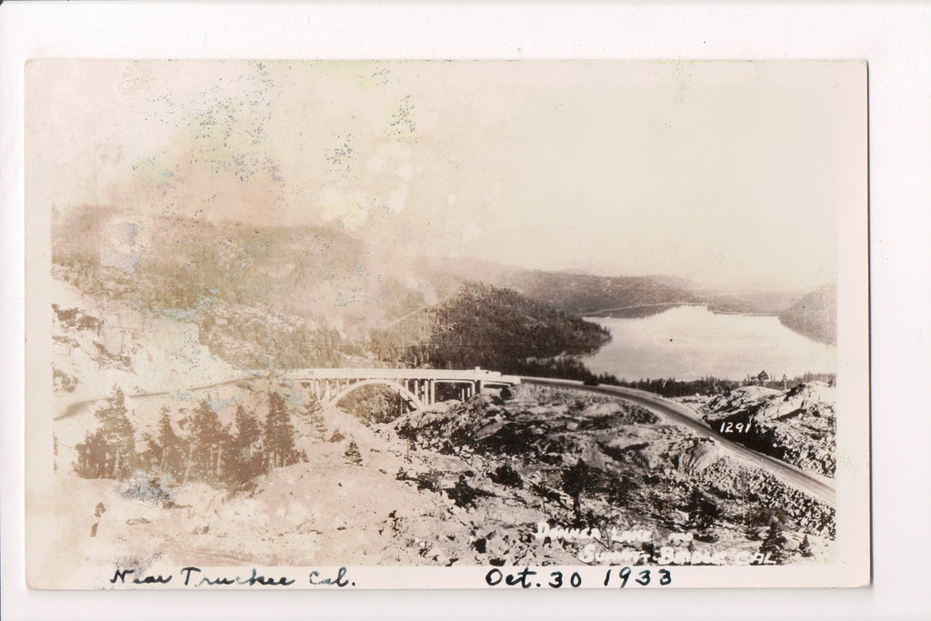 CA, TRUCKEE - Donner Lake, Summit Bridge - 605305 - RPPC **DAMAGED / AS IS**
