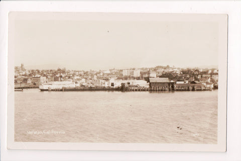 CA, VALLEJO - Bird eye view from the water - RPPC with sign - B06084