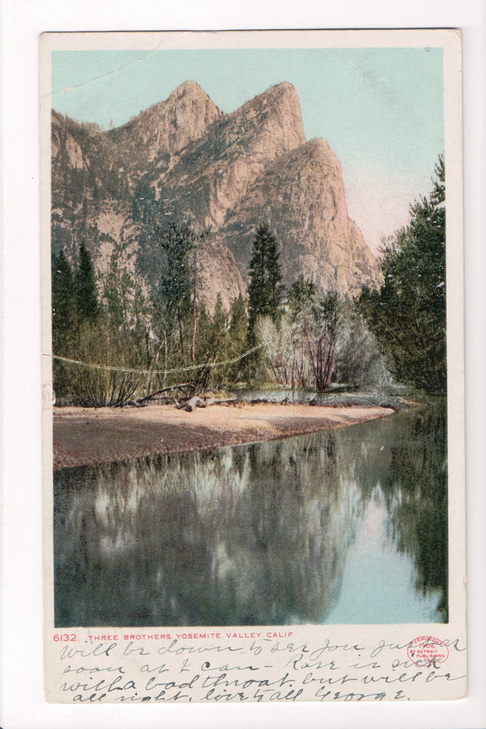CA, YOSEMITE VALLEY- Three Brothers - Detroit Publishing Co - CP0253