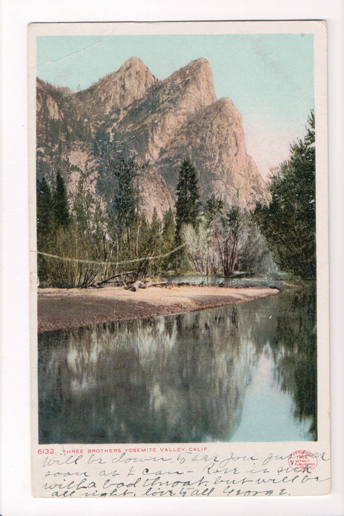 CA, Yosemite Valley - Three Brothers - Detroit Publishing Co - CP0253