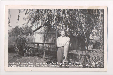 CO, BAYFIELD - 17.5# Rainbow Trout and Mrs Charles Van Dusen (original SOLD) CP0600