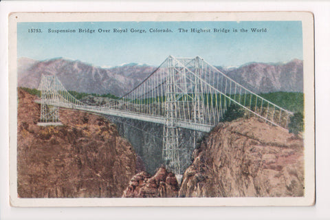 CO, CANON CITY - Suspension Bridge over Royal Gorge postcard - C08398