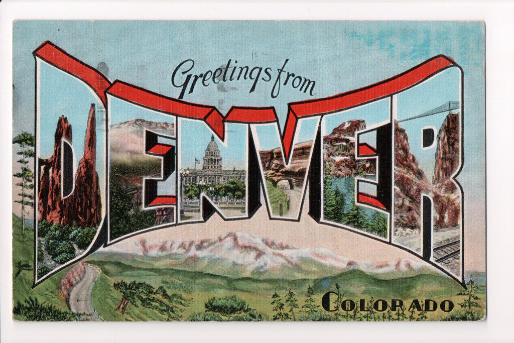 CO, DENVER - Greetings from, Large Letter postcard - w03866