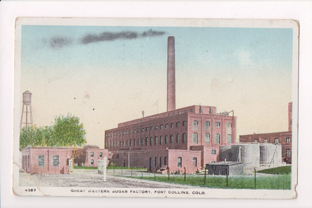CO, FORT COLLINS - Great Western Sugar Factory, water tower - @1918 (original SOLD) C17615