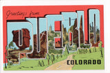 CO, Pueblo - Greetings from, Large Letter postcard - MT0014
