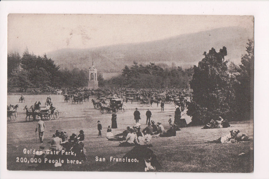 CA, SAN FRANCISCO - Golden Gate Park, people, wagons postcard - CP0054