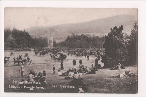 CA, SAN FRANCISCO - Golden Gate Park, people, wagons postcard - CP0054