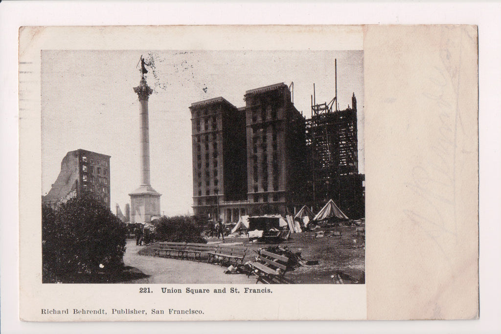 CA, SAN FRANCISCO - Union Square destruction - Behrendt postcard - CP0061