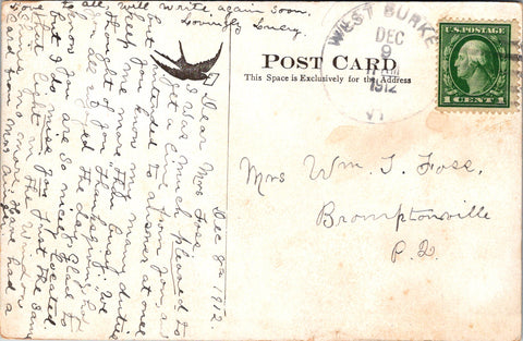 VT, West Burke - Dam, Iron Bridge, Post Office - 1912 postcard - CP0607