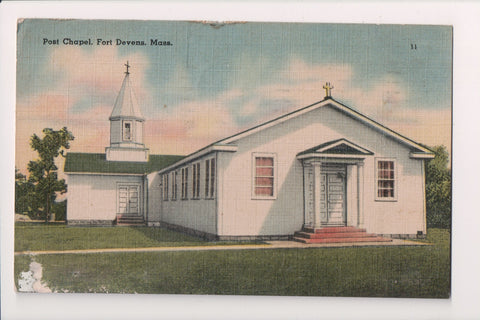 MA, Fort Devens - Post Chapel postcard - cr0121