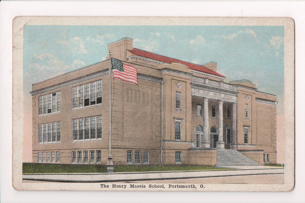 OH, Portsmouth - HENRY MASSIE SCHOOL - H A Lorberg postcard - CR0391