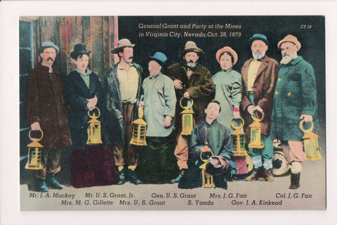 NV, VIRGINIA CITY- Gen Grant and Party at mines postcard - CR0425