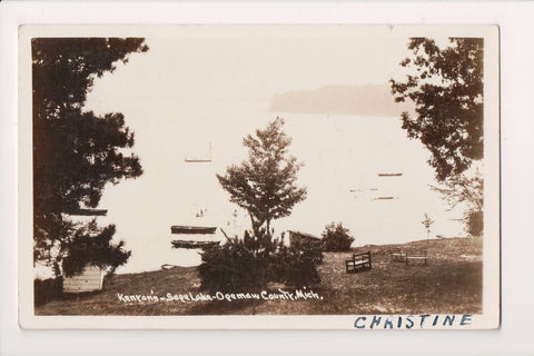 MI, LUPTON? - Sage Lake - Kenyons - 1938 view RPPC - CR0441