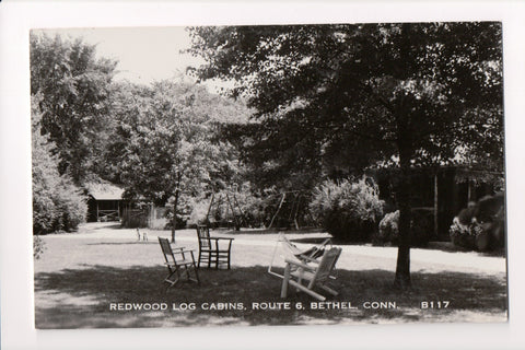 CT, Bethel - Redwood Log Cabins, Route 6 - RPPC - w02405