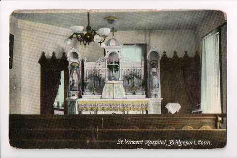 CT, Bridgeport - St Vincent Hospital chapel interior, altar - w02547
