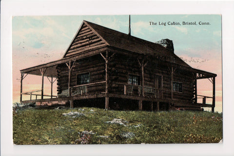 CT, Bristol - The Log Cabin closeup postcard - E04079