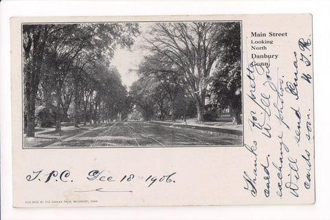 CT, Danbury - Main Street  - Dunham Press postcard - S01395