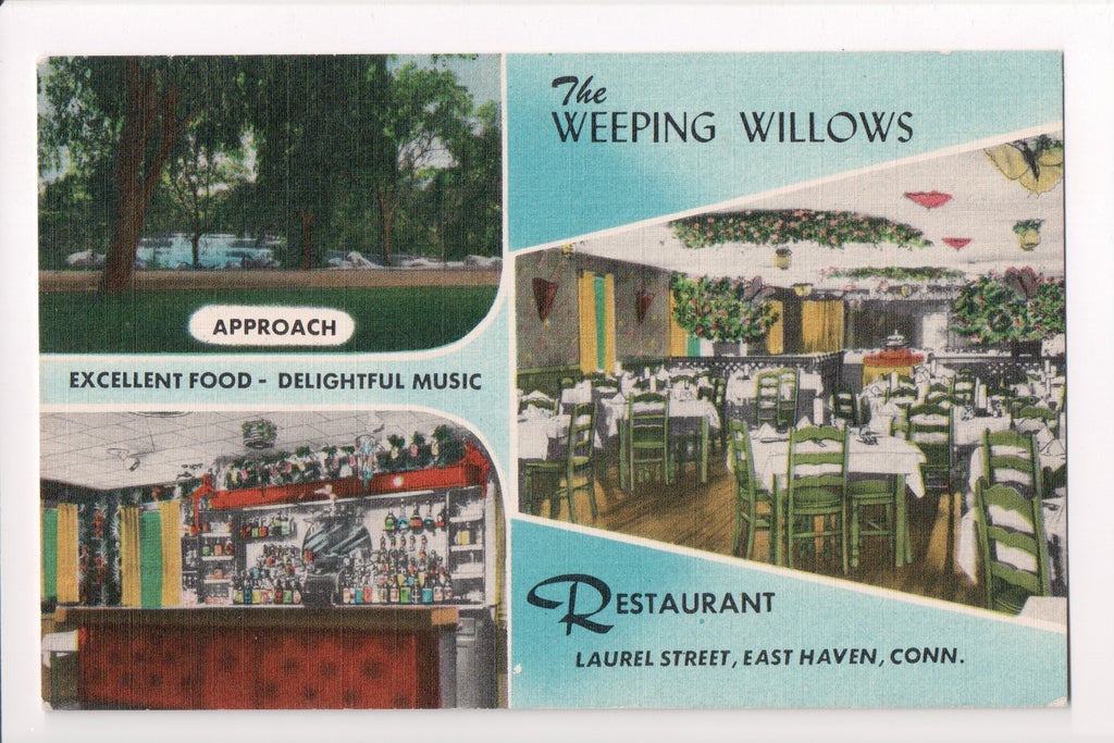 CT, EAST HAVEN - Weeping Willows Restaurant postcard - D04174