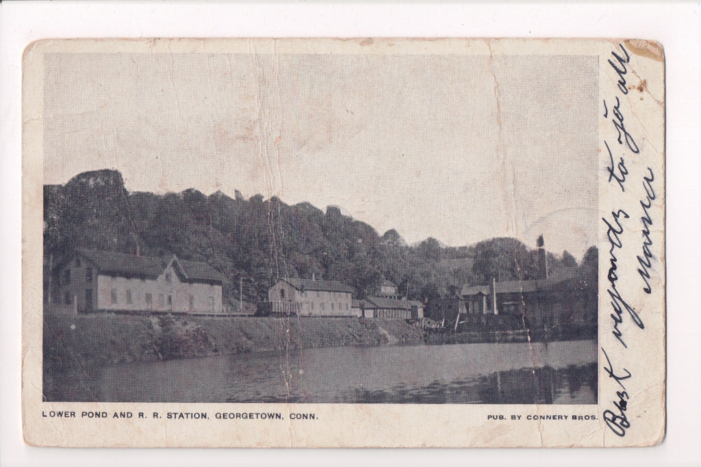 CT, GEORGETOWN - Railroad Station, Lower Pond (original SOLD) z17021