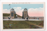CT, Groton - Fort Griswold entrance gate, man, canons - w00894