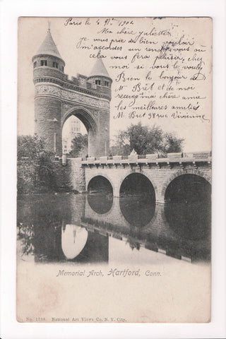 CT, Hartford - Memorial Arch closeup postcard - D04037
