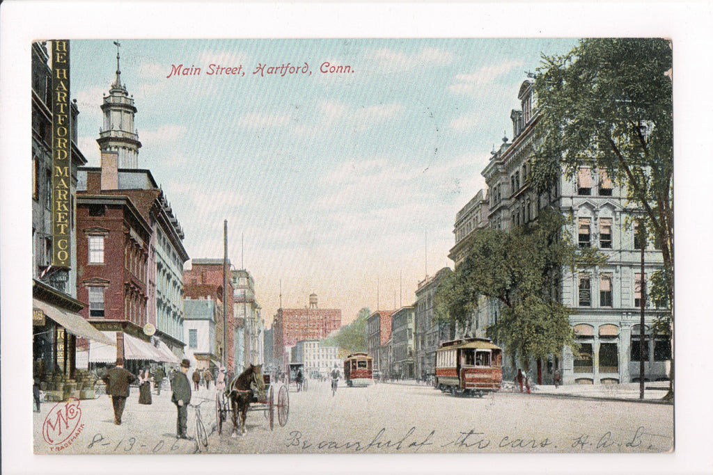 CT, HARTFORD - Main St, Hartford Market Co, National Bank - S01237