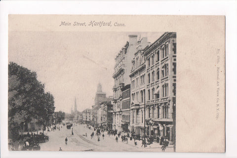 CT, Hartford - Main St, Street Scene postcard - w03712