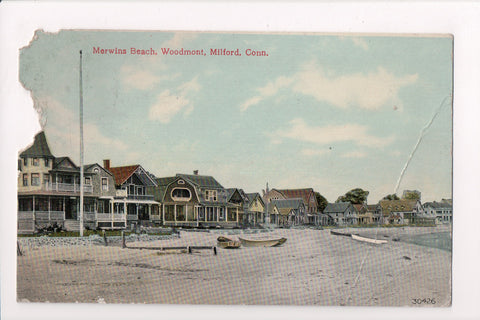 CT, MILFORD - Merwins Beach - Woodmont - z17046 - postcard **DAMAGED / AS IS**