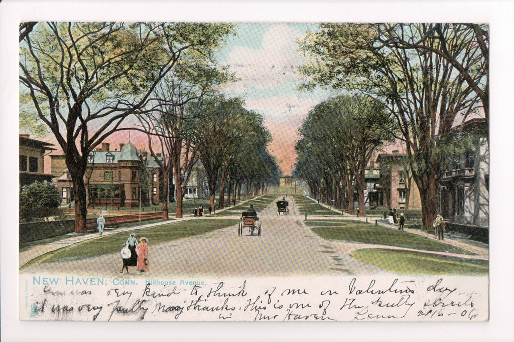 CT, New Haven - Hillhouse Avenue - Tuck postcard -- D06251
