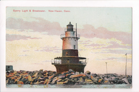 CT, New Haven - Sperry Breakwater and Light, Lighthouse, Light House - J04185