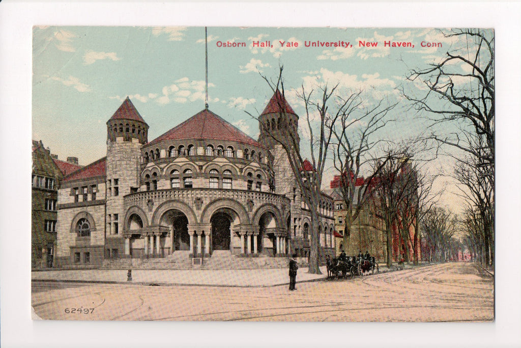 CT, New Haven - Yale University, Osborn Hall - Gans postcard - w02662