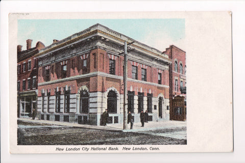 CT, NEW LONDON - City National Bank closeup - E A Bardol postcard - I03197