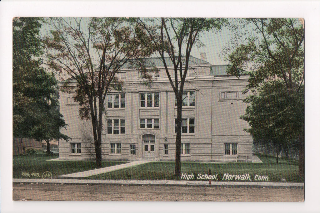 CT, NORWALK - High School postcard - B08246
