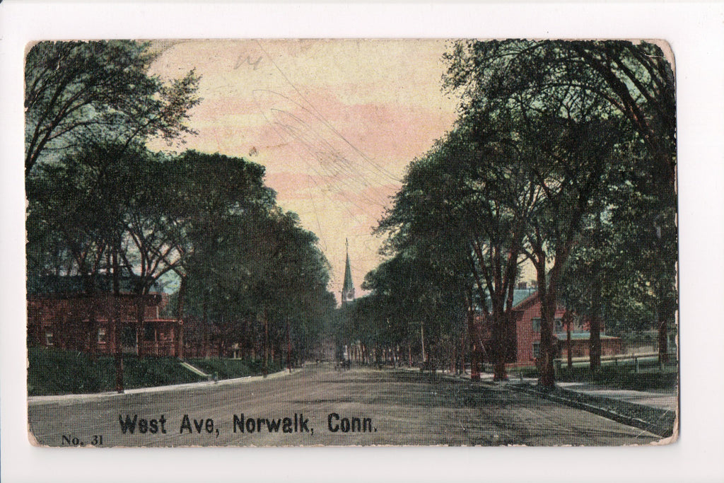 CT, Norwalk - West Avenue postcard - CP0217