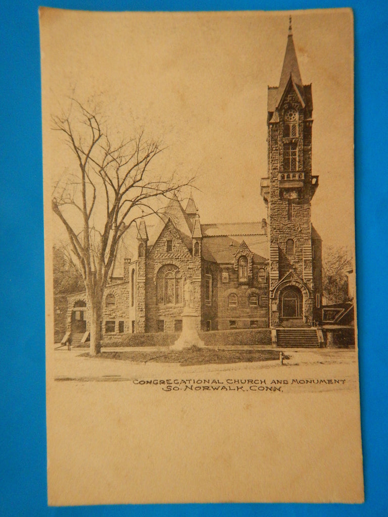 CT, South Norwalk - Congregational Church and Monument - H15085