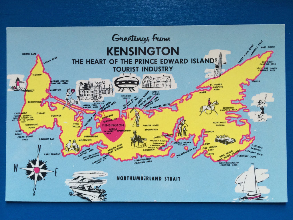 Canada - Kensington, PE - Greetings from, Map of - C-0052