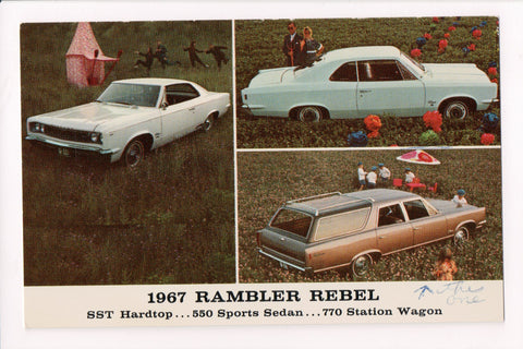 Car Postcard - RAMBLER REBEL (1967) Hardtop, Sedan, Wagon - 800484
