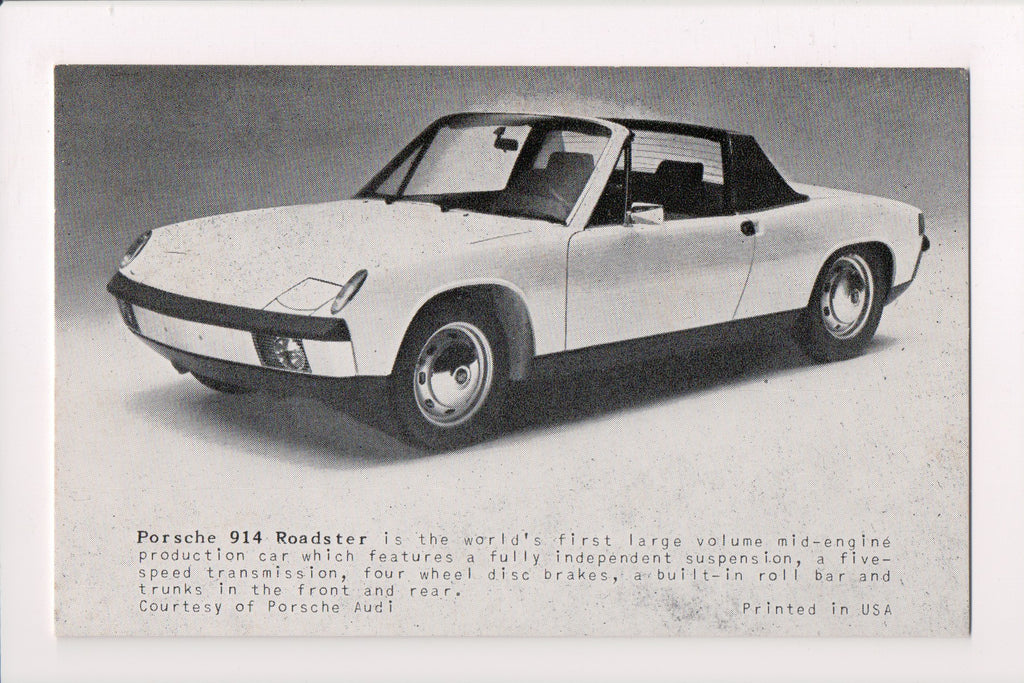 Car Exhibit card - 914 ROADSTER - Porsche Audi - sw0039