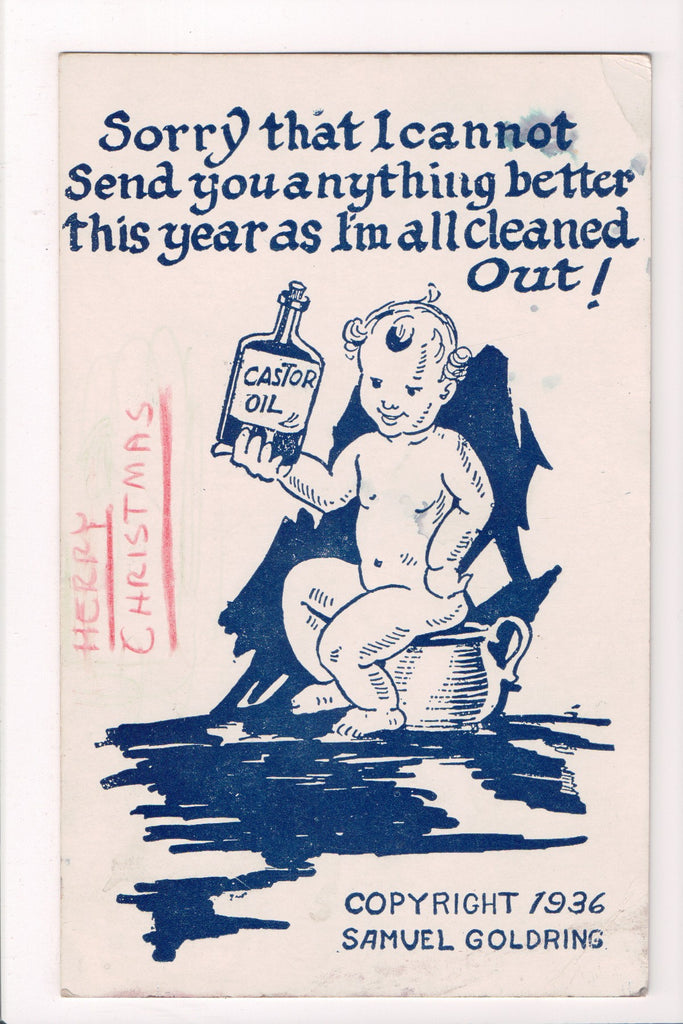 Advertisement - CASTOR OIL - baby on chamber pot - Samuel Goldring - w03418